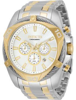 Invicta Bolt 34126 Relógio Masculino - Movimento Quartz - Aço Inoxidável com Mostrador Prateado - 50 mm