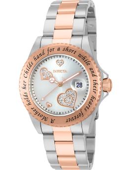 Invicta Angel 14731 Reloj para Mujer - Movimiento de Cuarzo - Acero Inoxidable con Esfera Plateada - 40 mm