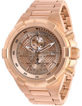Invicta Aviator 28128 Reloj de Hombre - Movimiento de Cuarzo - Acero Inoxidable con Esfera de Oro Rosa - 50 mm
