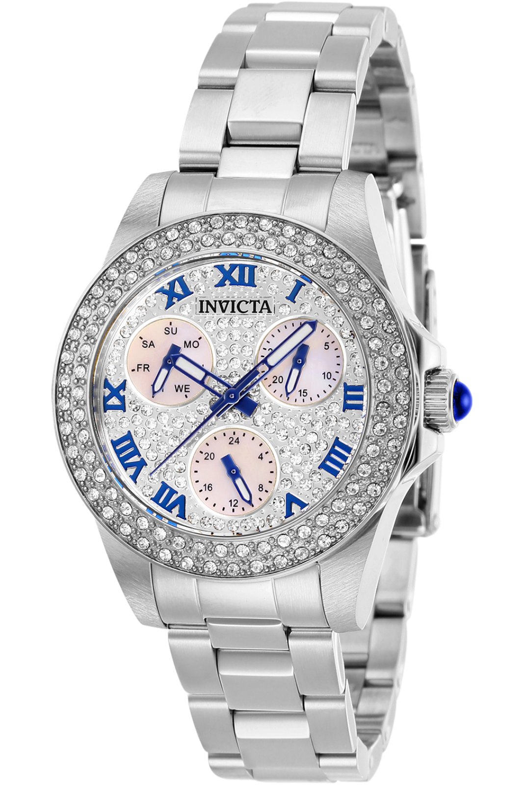 Invicta Angel 28473 Relógio Feminino - Movimento de Quartzo - Aço Inoxidável com Mostrador Branco - 34 mm