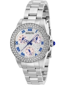 Invicta Angel 28473 Relógio Feminino - Movimento de Quartzo - Aço Inoxidável com Mostrador Branco - 34 mm