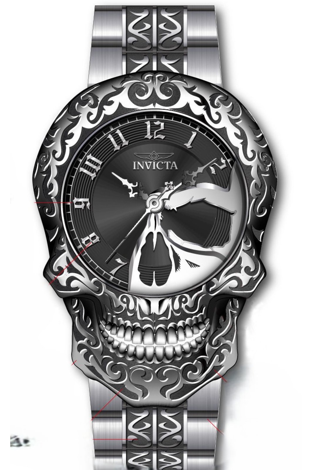 Invicta Artist 31907 Men's Watch - Quartz Movement - Stainless Steel with Black Dial - 50 mm
