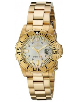 Invicta Pro Diver 2963 Reloj de Mujer - Movimiento de Cuarzo - Acero Inoxidable con Esfera Dorada - 30 mm