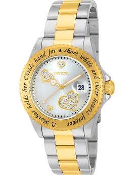 Invicta Angel 14730 Reloj de Mujer - Movimiento de Cuarzo - Acero Inoxidable con Esfera Plateada - 40 mm