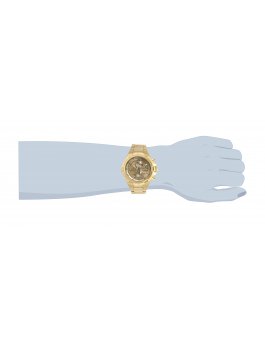 Invicta Aviator 28122 Herrenuhr - Quarzwerk - Edelstahl mit goldenem Zifferblatt - 50 mm