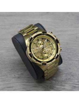 Invicta Aviator 28122 Herrenuhr - Quarzwerk - Edelstahl mit goldenem Zifferblatt - 50 mm