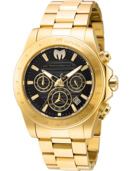 TechnoMarine Manta TM-219005 Relógio Masculino - Movimento Quartz - Aço Inoxidável com Mostrador Preto - 42 mm