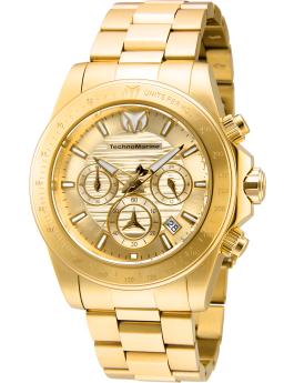 TechnoMarine Manta TM-219004 Relógio Masculino - Movimento de Quartzo - Aço Inoxidável com Mostrador Dourado - 42 mm