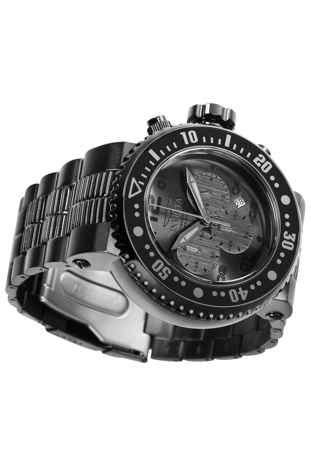 Invicta Aviator 19269 Orologio Da Uomo Quarzo 52mm, Cassa Acciaio, Quadrante Nero, Cinturino Silicone, Impermeabile 10 ATM
