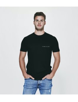 Time Flies T-Shirt Basic Logo Small - Slim Fit Black