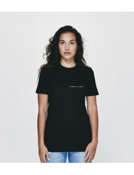 Time Flies T-Shirt Basic Logo Small - Slim Fit Black