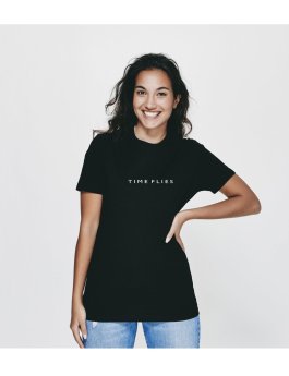 Time Flies T-Shirt Basic Logo - Slim Fit Black