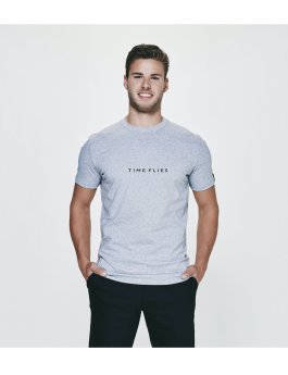 Time Flies T-Shirt Basic Logo - Slim Fit Grey