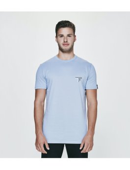 Time Flies T-Shirt Small Letter Logo - Slim Fit Blue