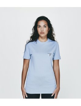Time Flies T-Shirt Small Letter Logo - Slim Fit Blue