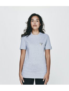 Time Flies T-Shirt Small Letter Logo - Slim Fit Grey