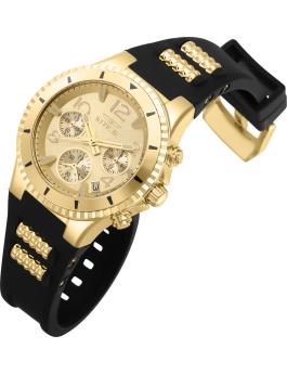 Invicta BLU 36909 Reloj de Mujer - Movimiento de Cuarzo - Acero Inoxidable con Esfera Dorada - 39 mm
