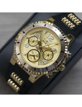 Invicta BLU 36909 Relógio Feminino - Movimento de Quartzo - Aço Inoxidável com Mostrador Dourado - 39 mm