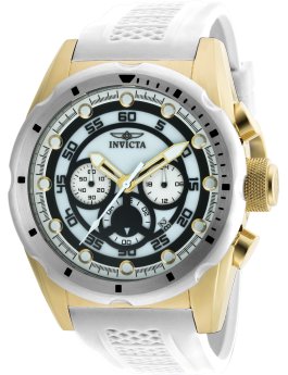 Invicta Speedway 20308 Reloj de Hombre - Movimiento de Cuarzo - Acero Inoxidable con Esfera Blanca - 50 mm