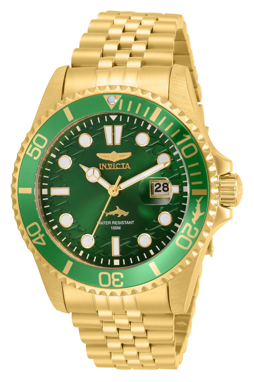 Invicta Pro Diver 30615 Men's Watch - Quartz Movement - Stainless Steel with Green Dial - 43 mm