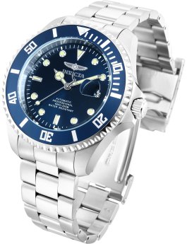 Invicta Pro Diver 35721 Moška ura - Avtomatski mehanizem - Nerjaveče jeklo z modrim številčnico - 47 mm