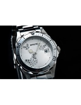 Invicta Angel 12503 Reloj de Mujer - Movimiento de Cuarzo - Acero Inoxidable con Esfera Plateada - 38 mm