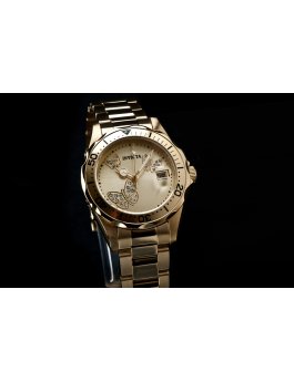Invicta Angel 12505 Dámské Hodinky - Quartz Hnutí - Nerezová Ocel se Zlatým Ciferníkem - 38 mm