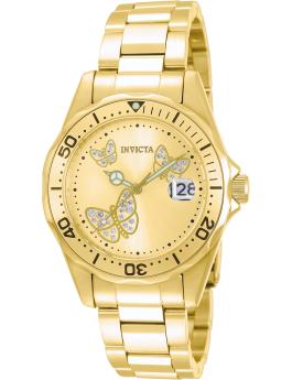 Invicta Angel 12505 Dámské Hodinky - Quartz Hnutí - Nerezová Ocel se Zlatým Ciferníkem - 38 mm