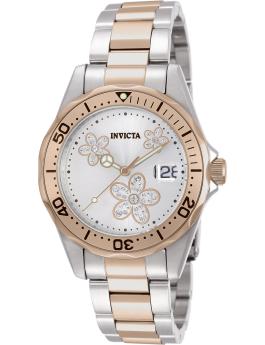 Invicta Angel 12507 Reloj para Mujer - Movimiento de Cuarzo - Acero Inoxidable con Esfera Plateada - 38 mm