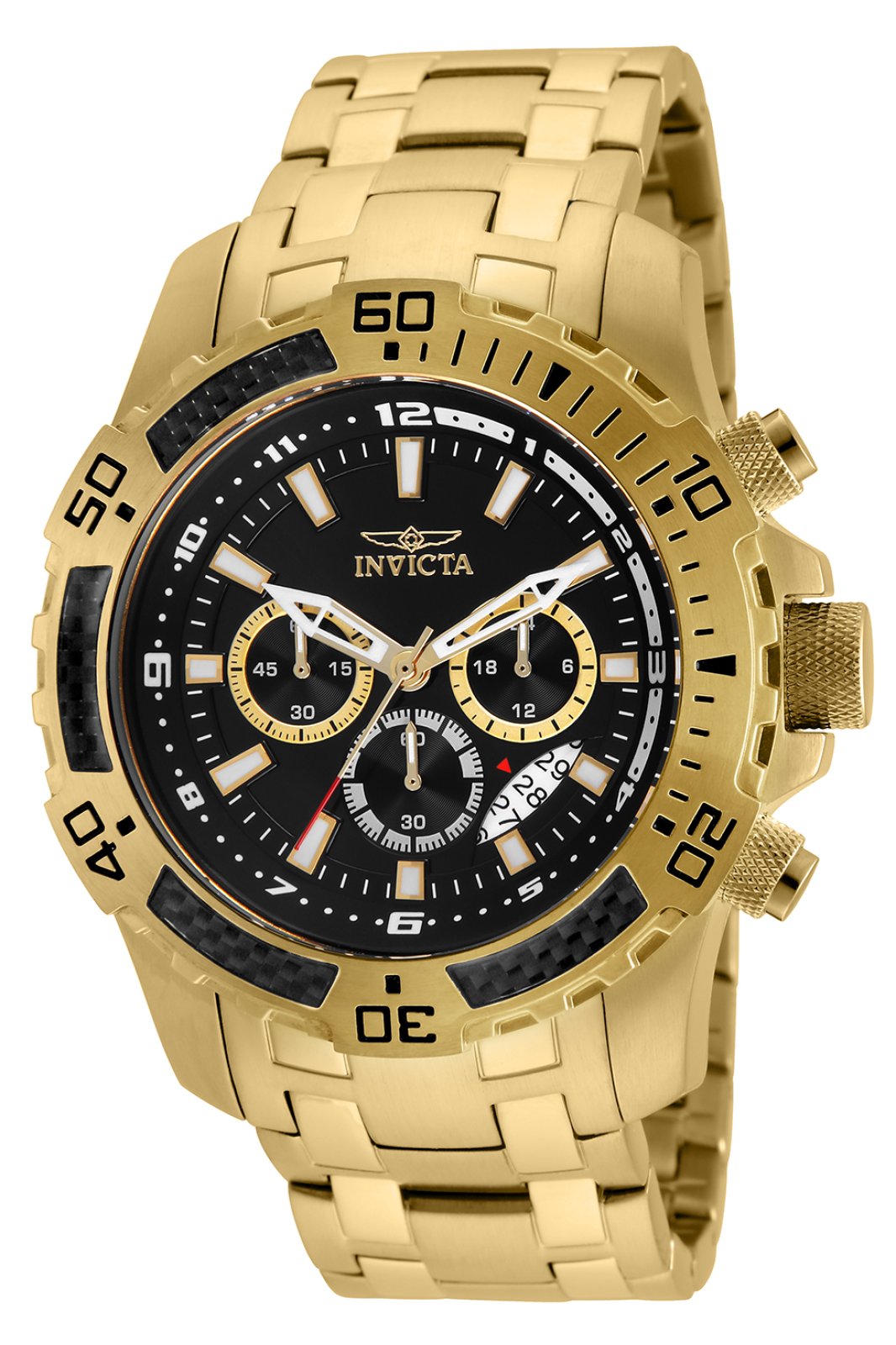 Invicta Pro Diver - SCUBA 24855 Herrenuhr - Quarzwerk - Edelstahl mit schwarzem Zifferblatt - 51 mm
