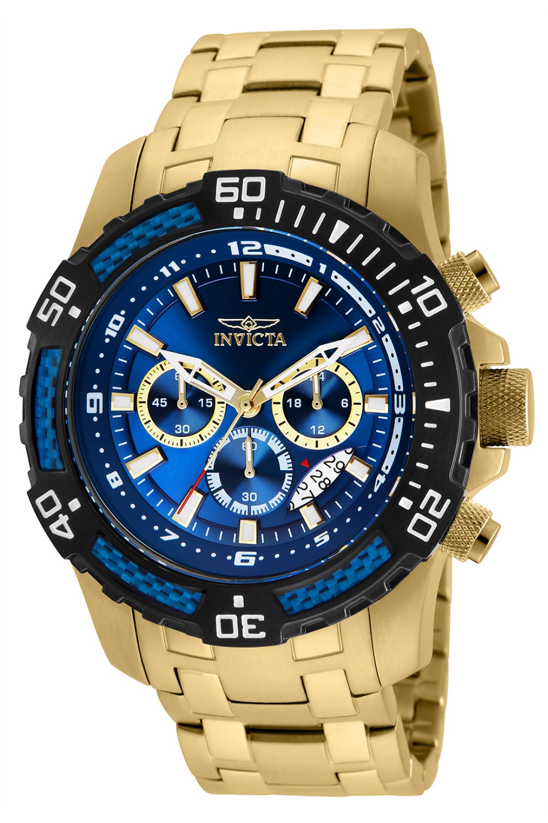Invicta Pro Diver - SCUBA 24856 Herrenuhr - Quarzwerk - Edelstahl mit blauem Zifferblatt - 51 mm