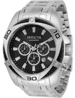Invicta Bolt 32372 Relógio Masculino - Movimento de Quartzo - Aço Inoxidável com Mostrador Preto - 50 mm