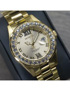 Invicta Pro Diver 15252 Women's Watch - Quartz Movement - Stainless Steel with Gold Dial - 38 mm