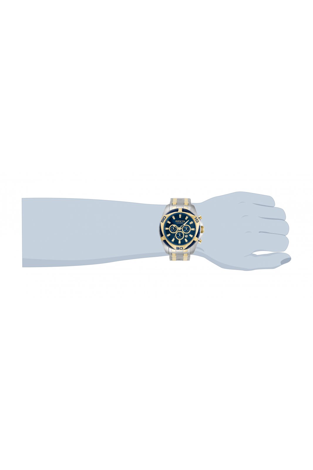 Invicta Bolt 34125 Herrenuhr - Quarzwerk - Edelstahl mit blauem Zifferblatt - 50 mm