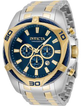 Invicta Bolt 34125 Reloj de Hombre - Movimiento de Cuarzo - Acero Inoxidable con Esfera Azul - 50 mm