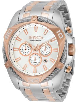 Invicta Bolt 34134 Relógio Masculino - Movimento de Quartzo - Aço Inoxidável com Mostrador Prateado - 50 mm