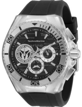 TechnoMarine Cruise TM-118119 Reloj de Hombre - Movimiento de Cuarzo - Acero Inoxidable con Esfera Negra - 47 mm
