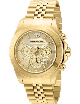 TechnoMarine Manta TM-219022 Reloj de Hombre - Movimiento de Cuarzo - Acero Inoxidable con Esfera Dorada - 42 mm