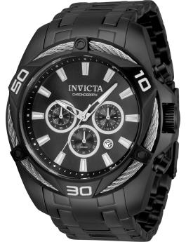 Invicta Bolt 34136 Reloj de Hombre - Movimiento de Cuarzo - Acero Inoxidable con Esfera Negra - 50 mm