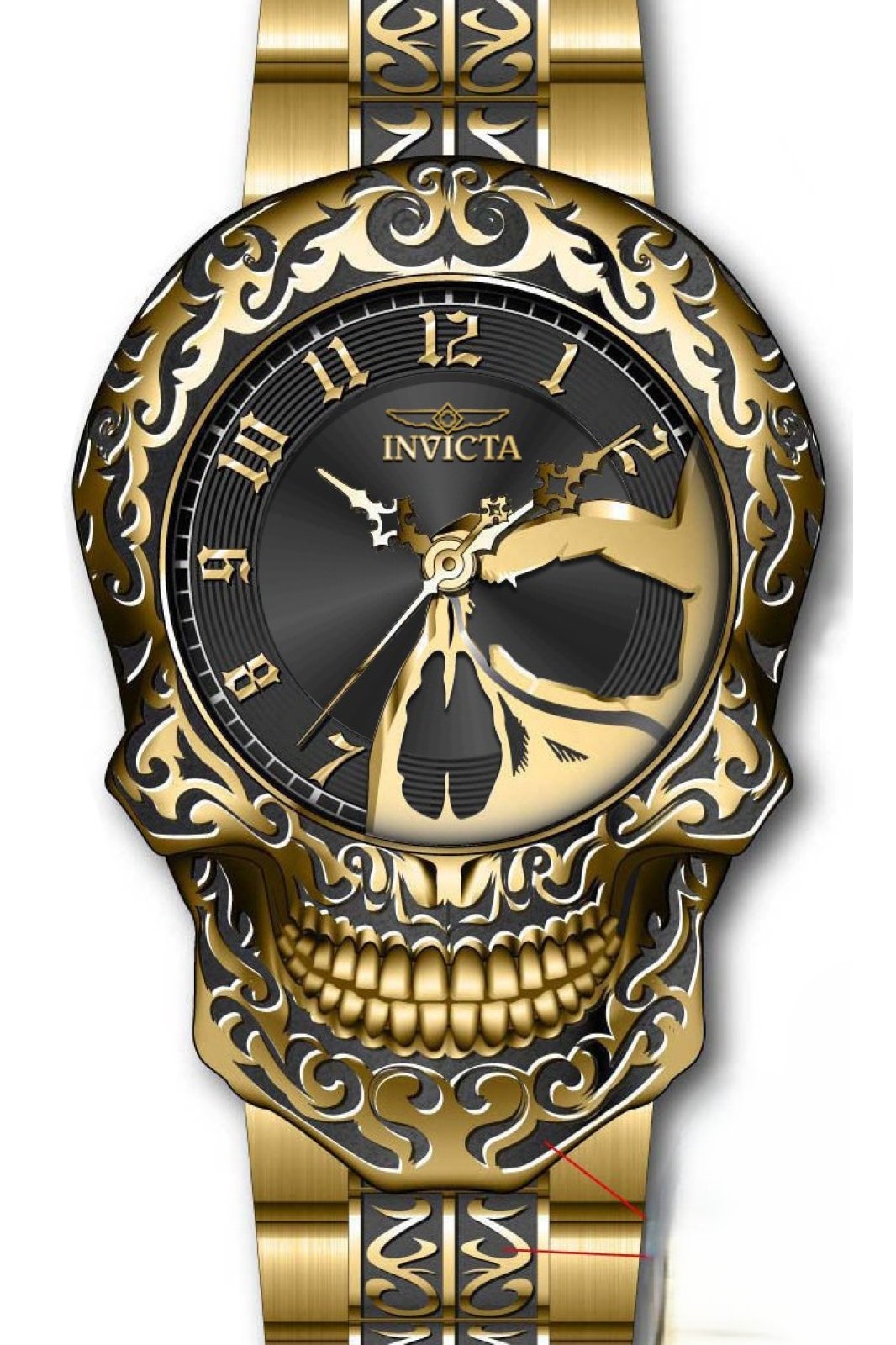 Invicta Artist 35109 Men's Watch - Quartz Movement - Stainless Steel with Black Dial - 50 mm