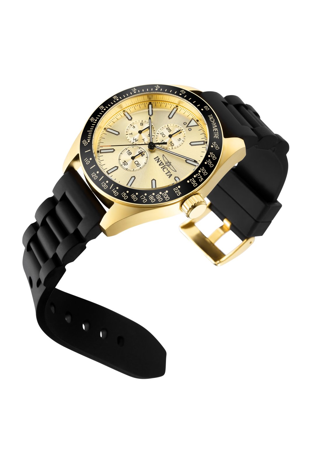 Invicta Aviator 38405 Ceas de bărbați - Mecanism Quartz - Oțel inoxidabil cu cadran auriu - 45 mm
