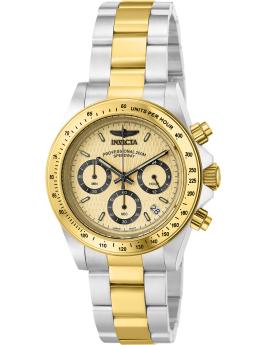 Invicta Speedway 14930 Relógio Masculino - Movimento de Quartzo - Aço Inoxidável com Mostrador Dourado - 39 mm