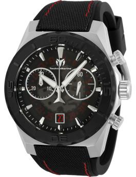 TechnoMarine Reef TM-519006 Reloj de Hombre - Movimiento de Cuarzo - Acero Inoxidable con Esfera Negra - 48 mm