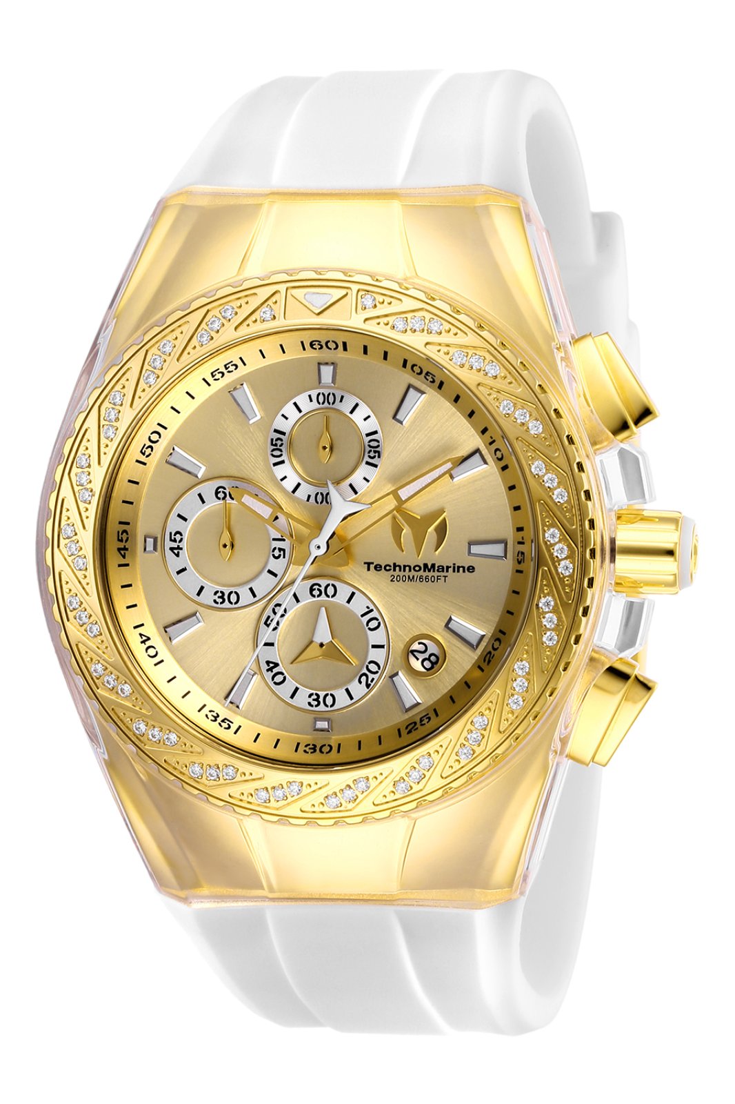 TechnoMarine Cruise TM-117045 Montre pour Homme - Mouvement à Quartz - Acier Inoxydable avec Cadran Doré - 44 mm
