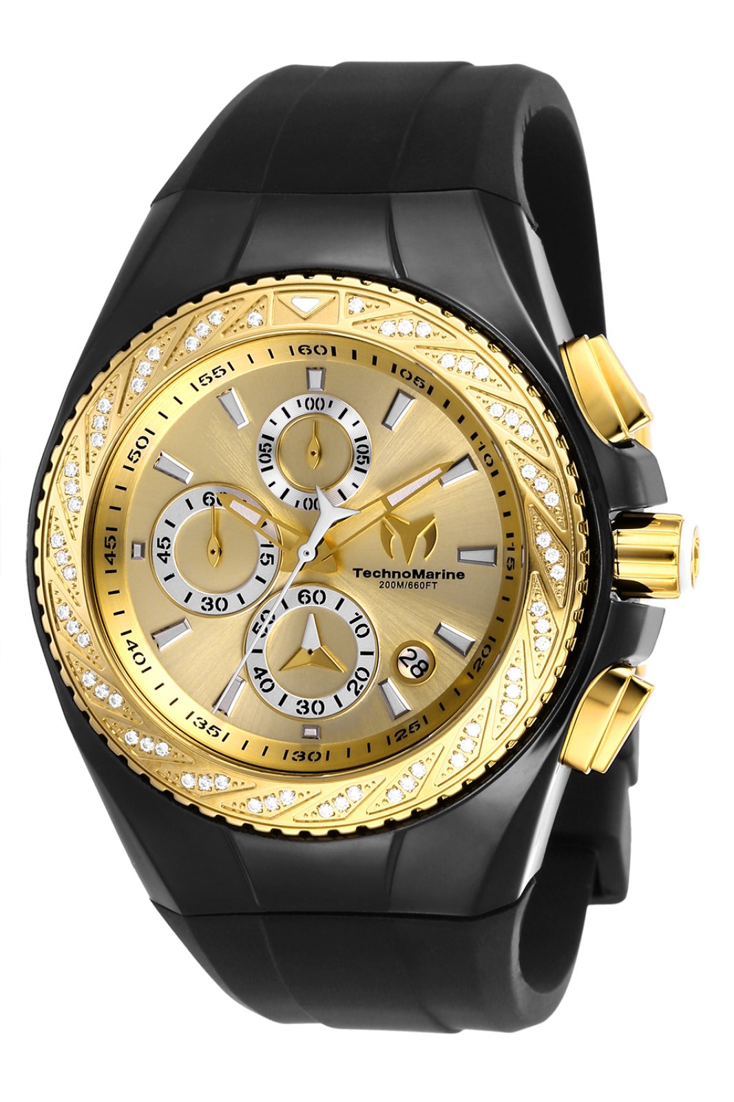 TechnoMarine Cruise TM-117045 Montre pour Homme - Mouvement à Quartz - Acier Inoxydable avec Cadran Doré - 44 mm