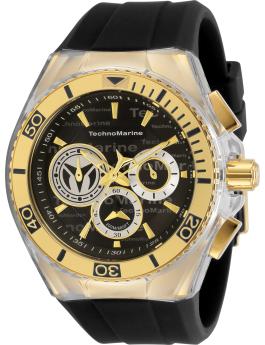 TechnoMarine Cruise TM-118123 Relógio Masculino - Movimento Quartz - Aço Inoxidável com Mostrador Preto - 46 mm