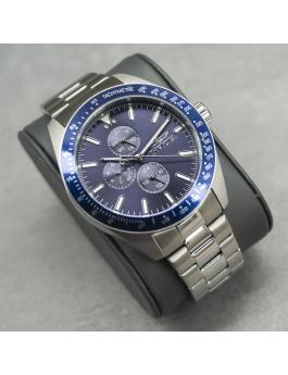 Invicta Aviator 38965 Zegarek męski - Mechanizm kwarcowy - Stal nierdzewna z niebieską tarczą - 45 mm