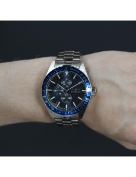 Invicta Aviator 38965 Zegarek męski - Mechanizm kwarcowy - Stal nierdzewna z niebieską tarczą - 45 mm