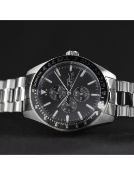 Invicta Aviator 38966 Reloj para Hombre - Movimiento de Cuarzo - Acero Inoxidable con Esfera Negra - 45 mm