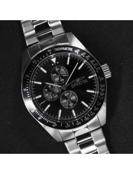 Invicta Aviator 38966 Reloj para Hombre - Movimiento de Cuarzo - Acero Inoxidable con Esfera Negra - 45 mm
